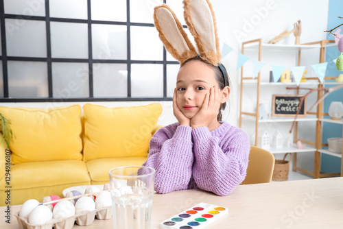 Cute little girl with bunny...