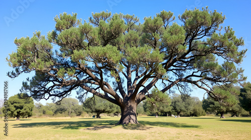 Korkeiche (Quercus suber) Korkeichenwald in Portugal, Spanien, Europa photo