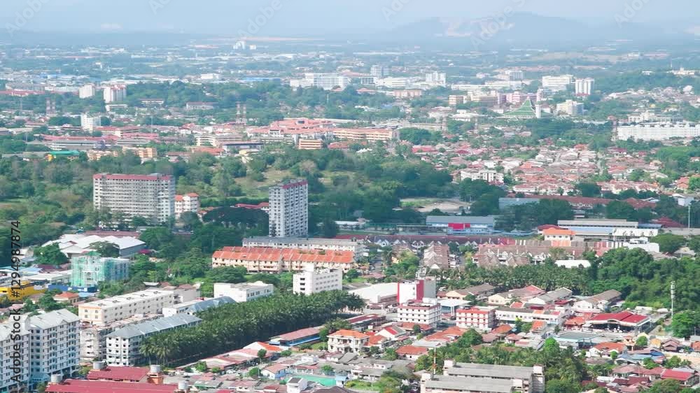 Malacca city aerial view with scenic river and vibrant urban landscape Malacca city aerial view with scenic river and vibrant urban landscape