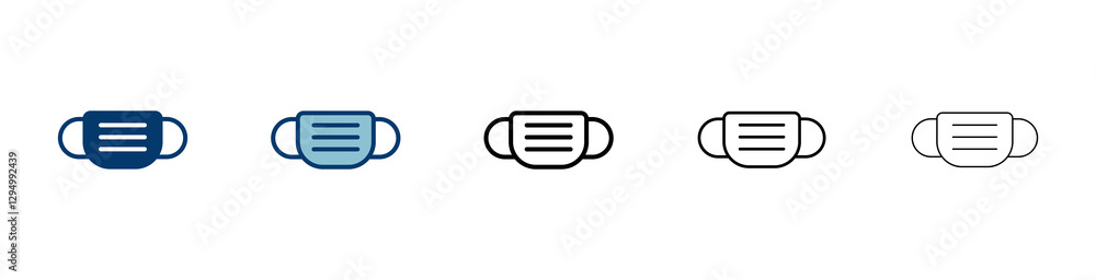 Mask icon vector isolated on white background. Man face with mask icon. Safety breathing masks. Industrial safety N95 mask. Medical mask vector icon. Mask icon vector isolated on white background. Man face with mask icon. Safety breathing masks. Industrial safety N95 mask. Medical mask vector icon.