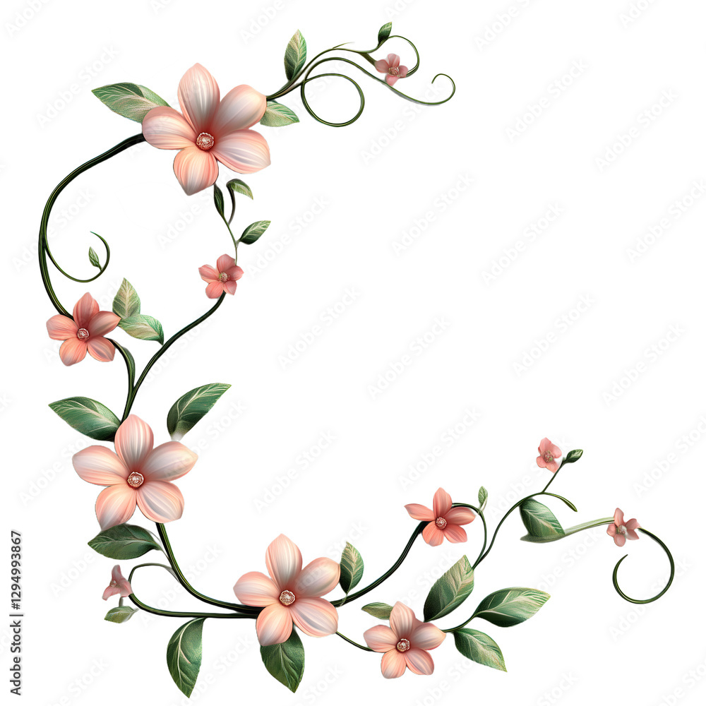 Graphic set elegant design leaf end flowers isolated on transparent background Graphic set elegant design leaf end flowers isolated on transparent background