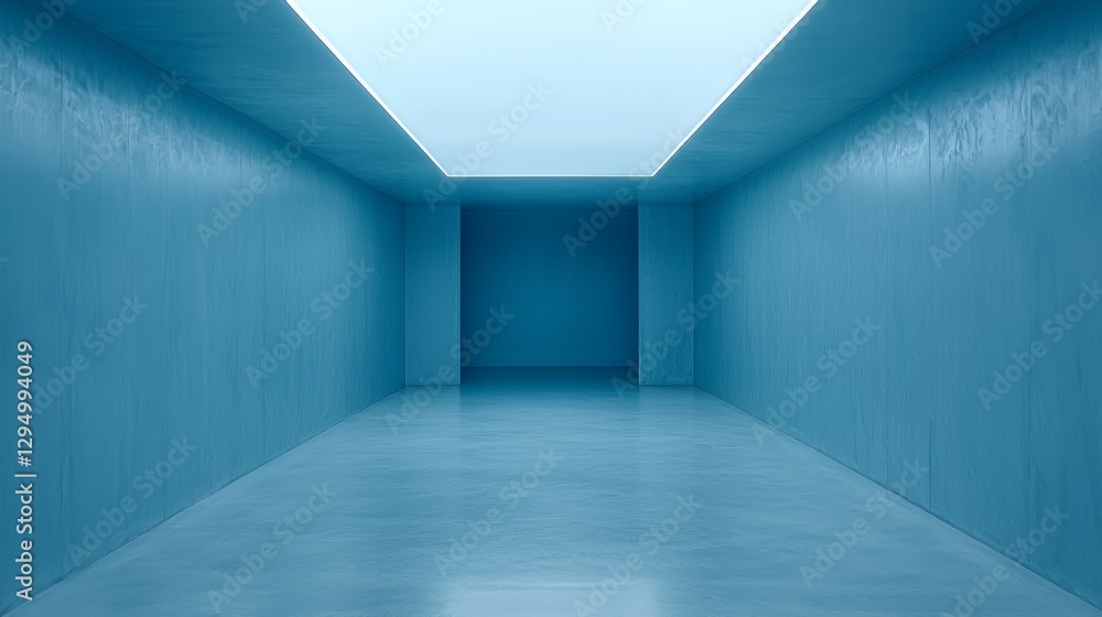 Empty Blue Room with Minimalist Design Empty Blue Room with Minimalist Design