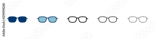 Glasses icon vector isolated on white background. Stylish Eyeglasses. Glasses vector. Optical concept
