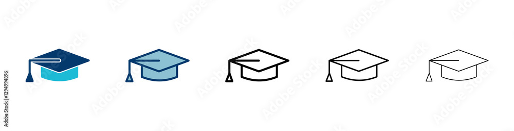 Education icon vector isolated on white background. Graduation cap icon. Graduate. Students cap Education icon vector isolated on white background. Graduation cap icon. Graduate. Students cap