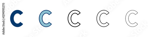 Copyright icon vector isolated on white background. copyright symbols