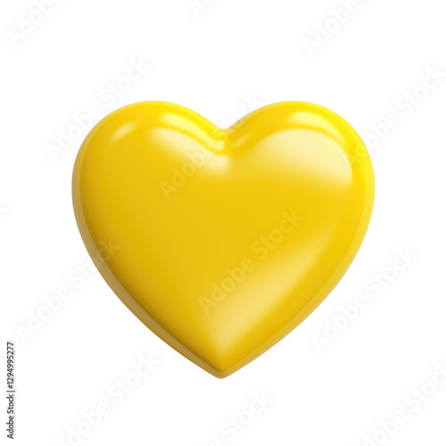yellow heart shape on transparent background