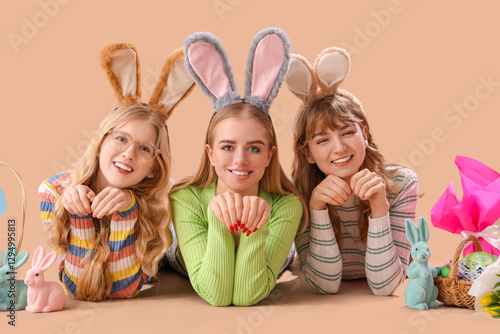 Young girls with bunny ears...