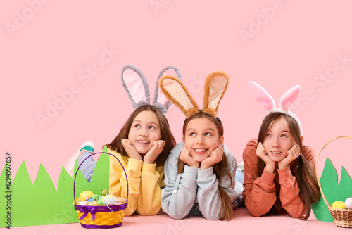 Cute little girl with bunny...