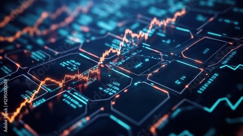 Wallpaper Mural Close up of a computer circuit board with colorful lines and connections for technology background Torontodigital.ca