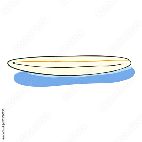 Illustration of a Surfboard isolated on White Background.