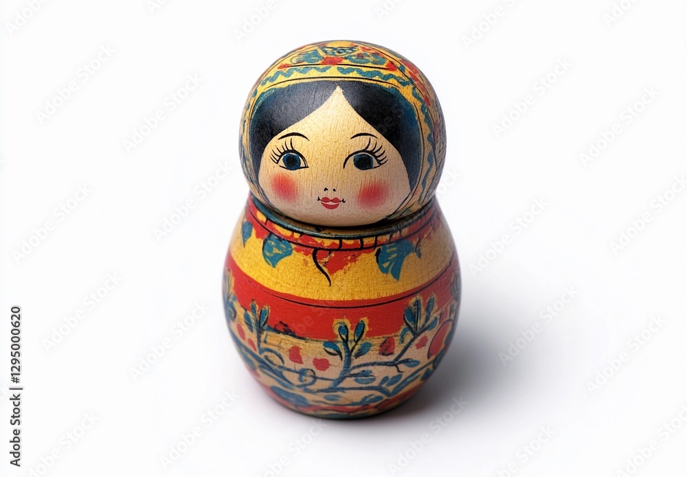 Traditional Russian Matryoshka doll with intricate hand-painted floral patterns, symbolizing culture, heritage, and craftsmanship Traditional Russian Matryoshka doll with intricate hand-painted floral patterns, symbolizing culture, heritage, and craftsmanship