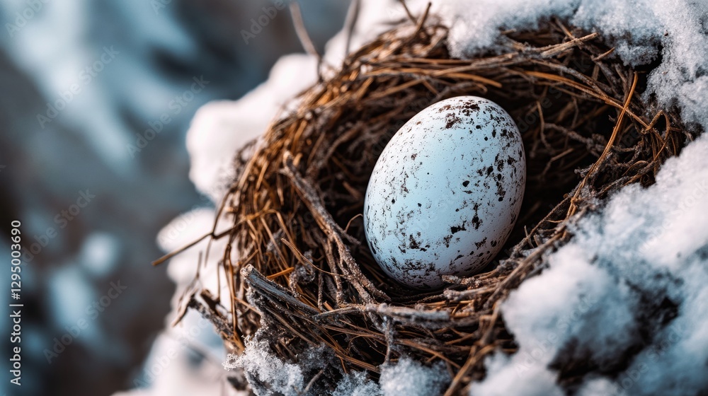 Obraz premium Cute egg in bird nest in Spring