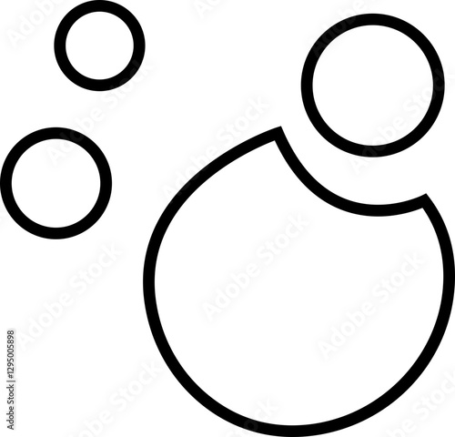 bubble icon, Fizzy Drink, Water Bubble Black Pictogram. Effervescent Champagne. Sphere Foam, Aquarium. Clear Soda Drops Line and Silhouette Icons. Soap Symbols, on transparent background Vector
