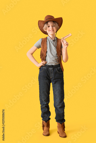 Cute little boy in cowboy c...