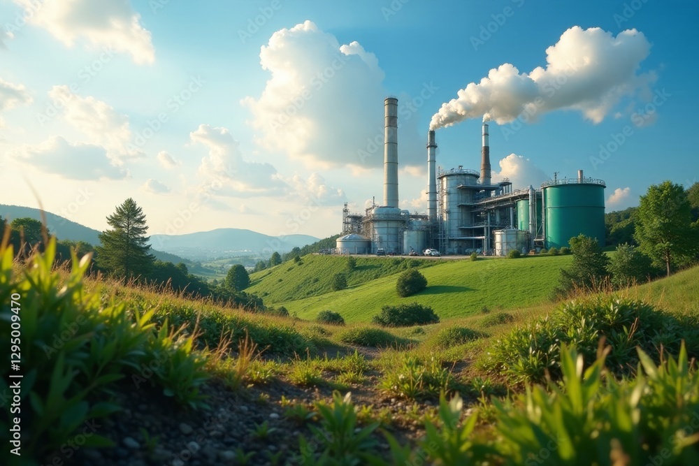 Biogas facility, transforming organic waste into power, agricultural byproduct, industrial ecology, sustainable development