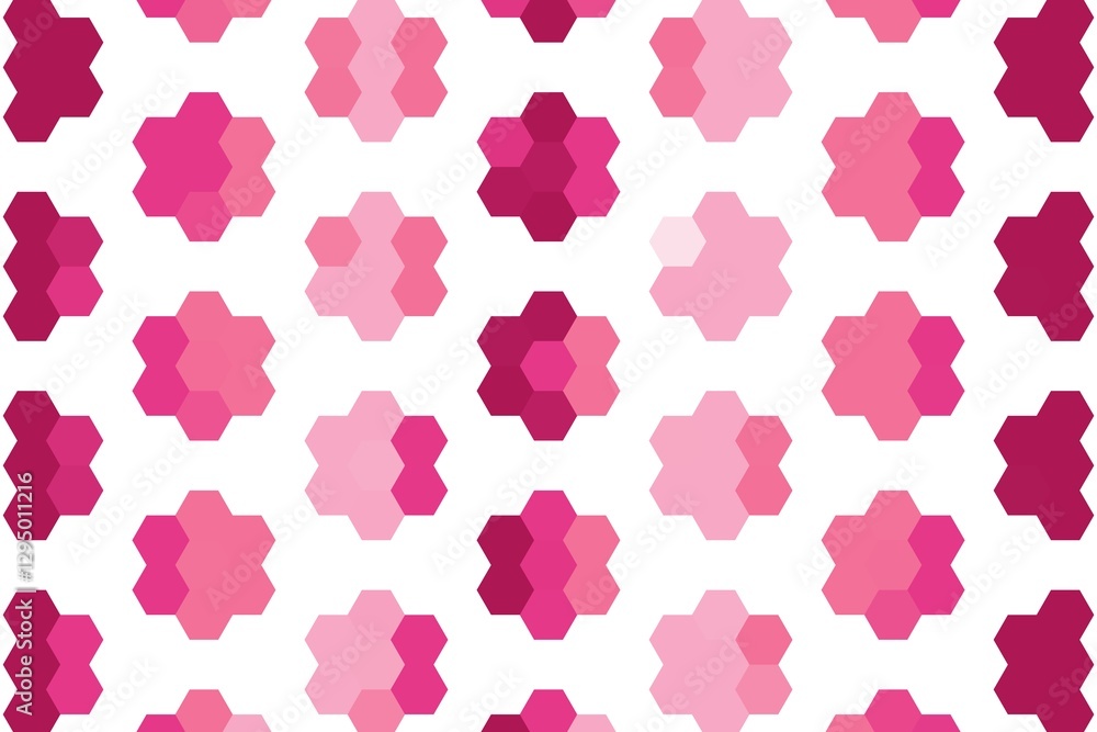 Dark pink hexagonal flower pattern with geometric petal-like arrangement. Decorative design concept Dark pink hexagonal flower pattern with geometric petal-like arrangement. Decorative design concept