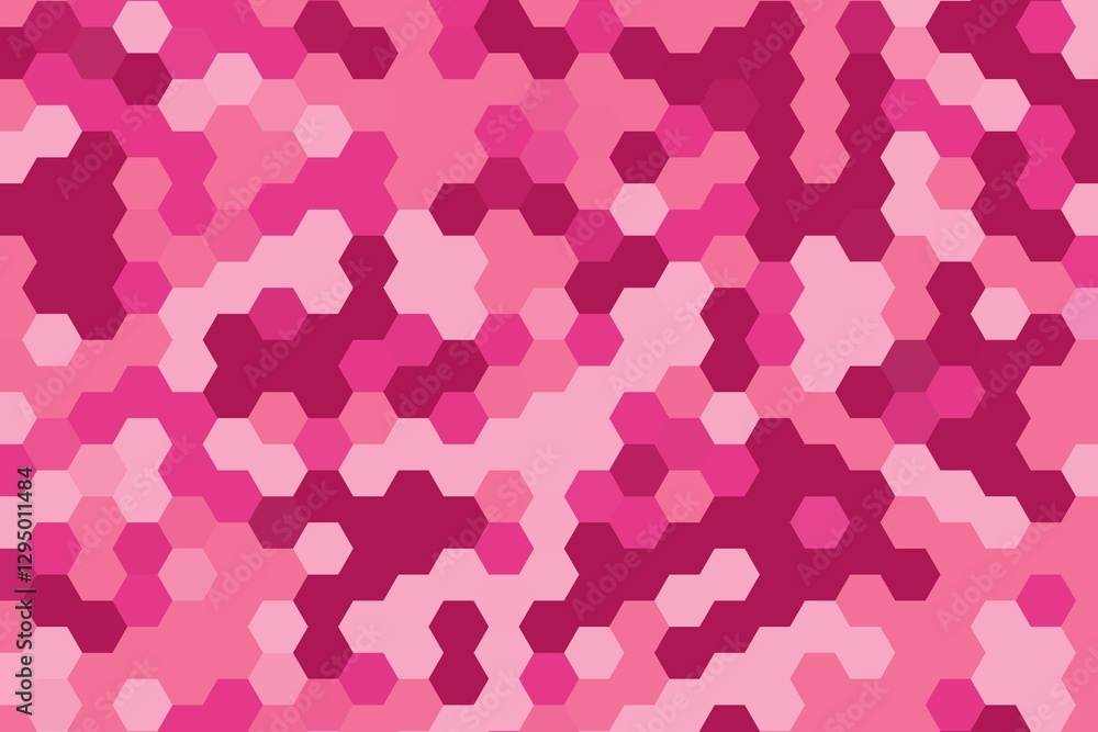 Dark pink hexagonal pixelate geometric pattern with structured alignment. Digital mosaic concept Dark pink hexagonal pixelate geometric pattern with structured alignment. Digital mosaic concept