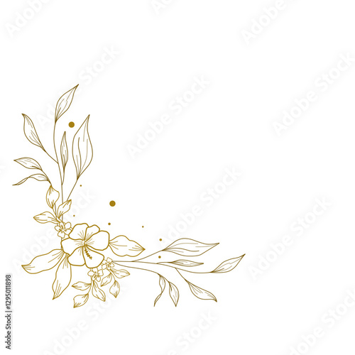 Golden flower Border frame 