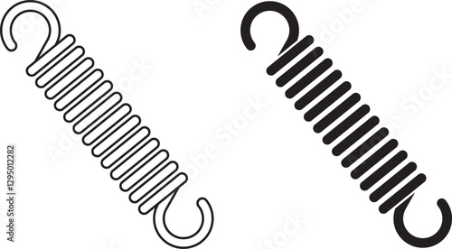 outline silhouette hook spring icon set