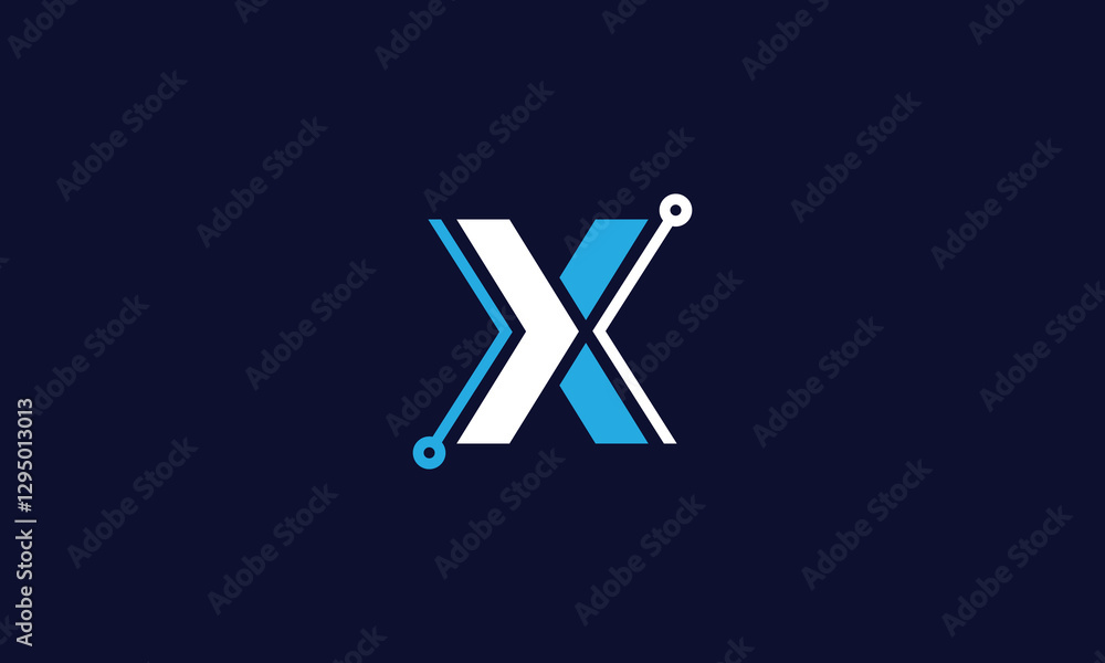Obraz premium X technology Initials Letter Vector