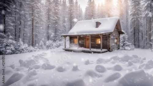 Wallpaper Mural village in the snow Torontodigital.ca