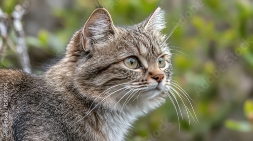 Wallpaper Mural A close-up of a fluffy cat's whiskers with a softly blurred background and open space for creative overlays. Torontodigital.ca