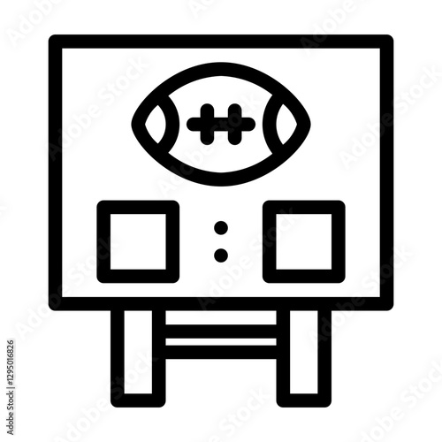 American Football Scoreboard. This is a vector single icon with a dashed line style. Suitable for any purpose, such as website design, mobile app design, logo design, pattern design, etc.