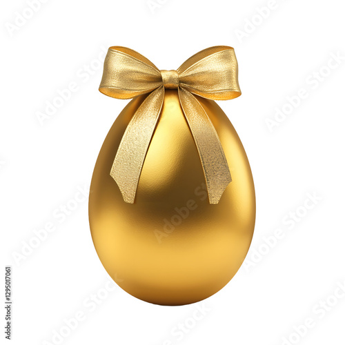gold egg design elegant object isolated on transparent background
