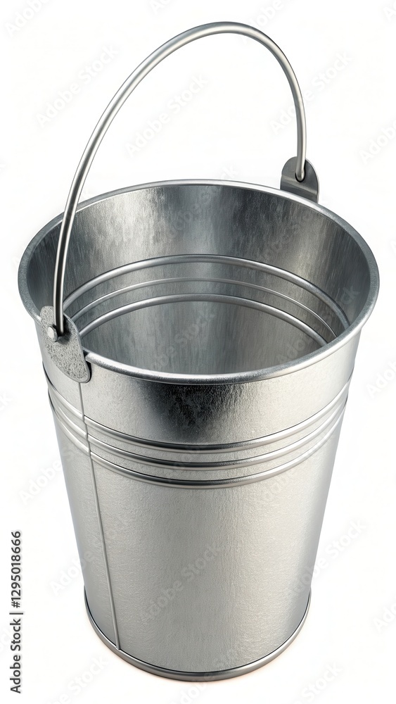Empty Metal Bucket Vector Illustration Isolated on a White Background Showing a Simple Design. Generative AI Empty Metal Bucket Vector Illustration Isolated on a White Background Showing a Simple Design. Generative AI