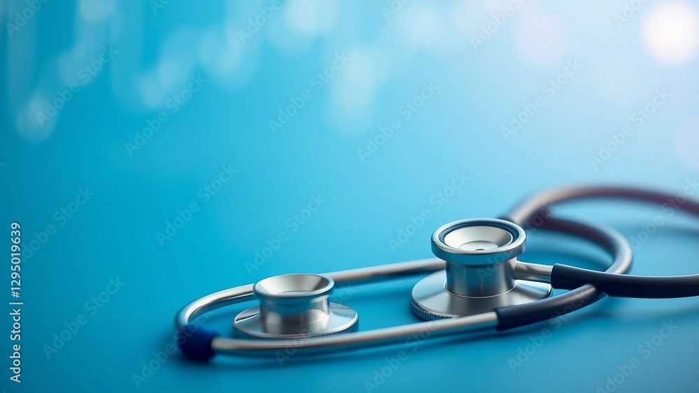 Neurological and psychological care Symbol of brain and stethoscope on blue background highlighting Neurological and psychological care Symbol of brain and stethoscope on blue background highlighting