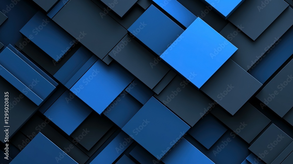 Geometric pattern showing blue and dark shaded square tiles arranged Geometric pattern showing blue and dark shaded square tiles arranged