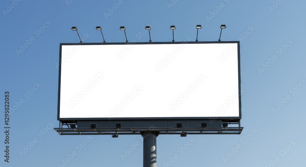 Obraz premium Blank Billboard Against a Clear Blue Sky: Perfect for Advertising