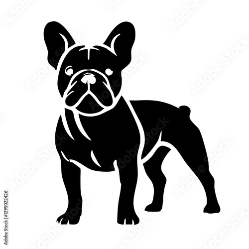 Stylized silhouette of a French Bulldog