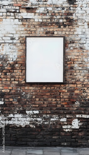 Wallpaper Mural Blank white canvas frame is hung on the textured wall Torontodigital.ca