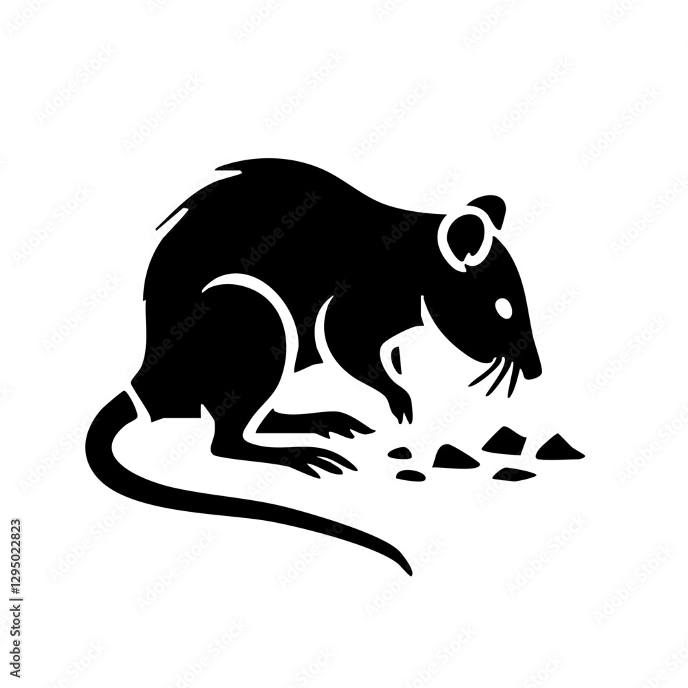 Stylized silhouette of a rat for design purposes Stylized silhouette of a rat for design purposes