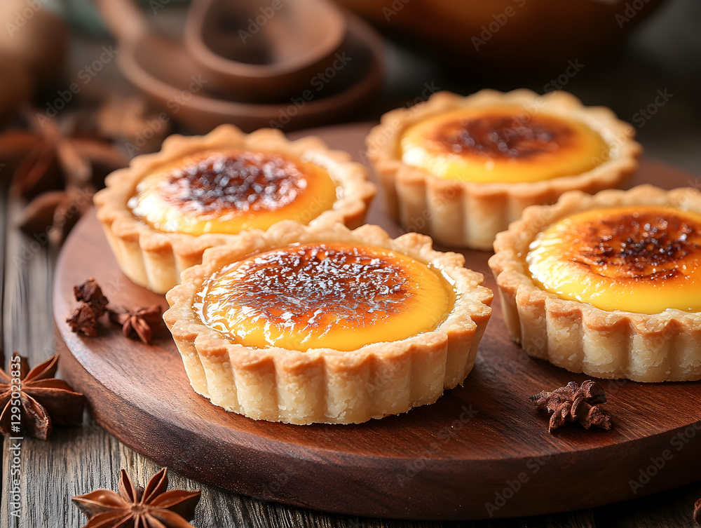 A silky Chinese egg tart with a flaky crust and golden custard filling. A silky Chinese egg tart with a flaky crust and golden custard filling.