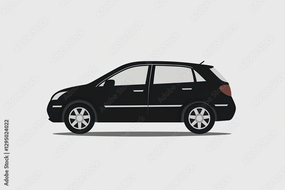 Naklejka premium Black Car Icon Representing Automotive Services and Transportation Options. Generative AI