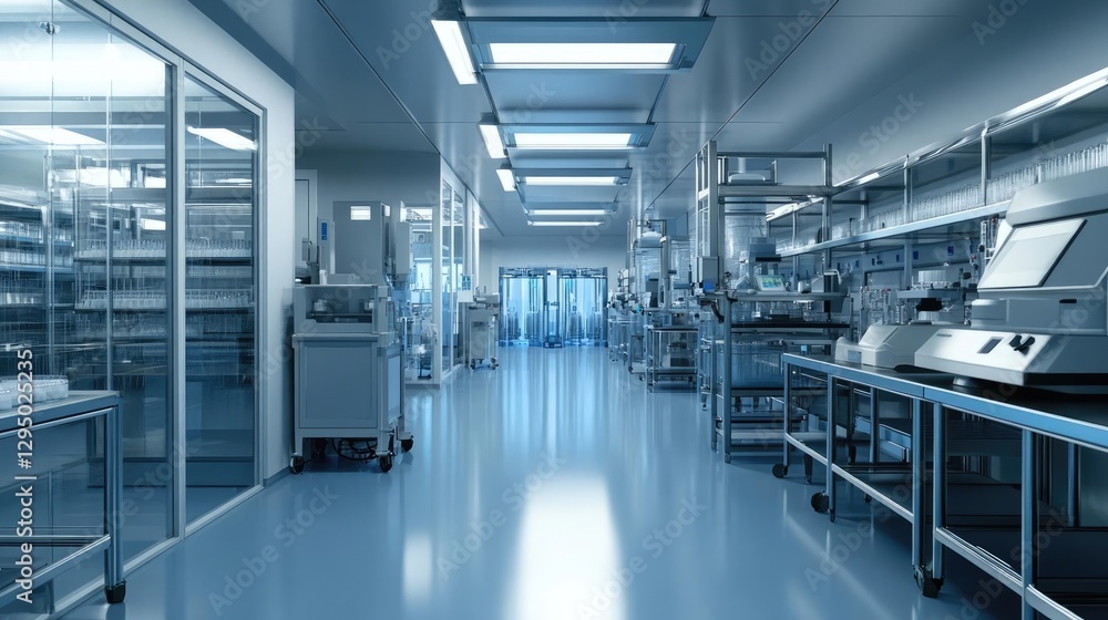 Obraz premium State-of-the-Art Pharmaceutical Manufacturing Facility Showcasing a Modern Medical Warehouse with Advanced Production and Quality Control Processes