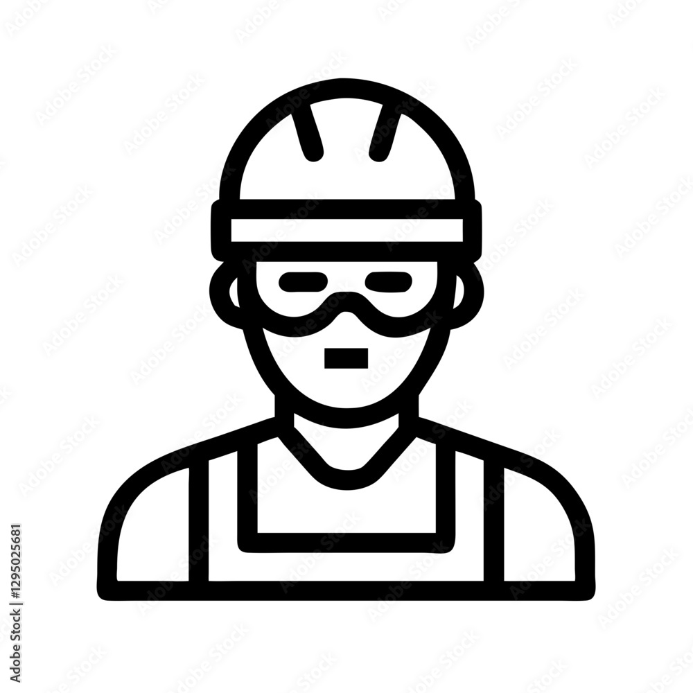Construction worker vector icon pictogram Construction worker vector icon pictogram