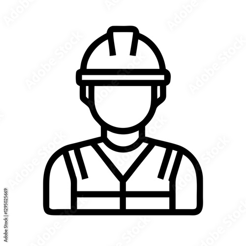 Construction worker vector icon pictogram