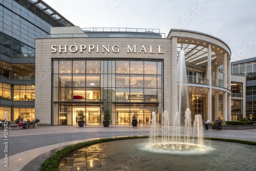Shopping Center with Contemporary Glass Architecture