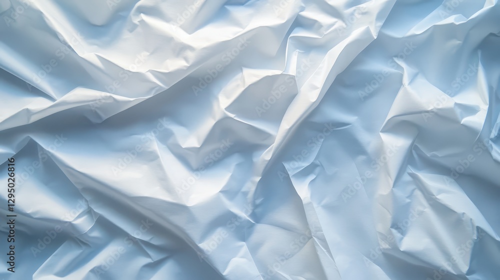 Obraz premium A close-up view of a pristine white sheet draped elegantly against a vibrant blue background, showcasing texture.