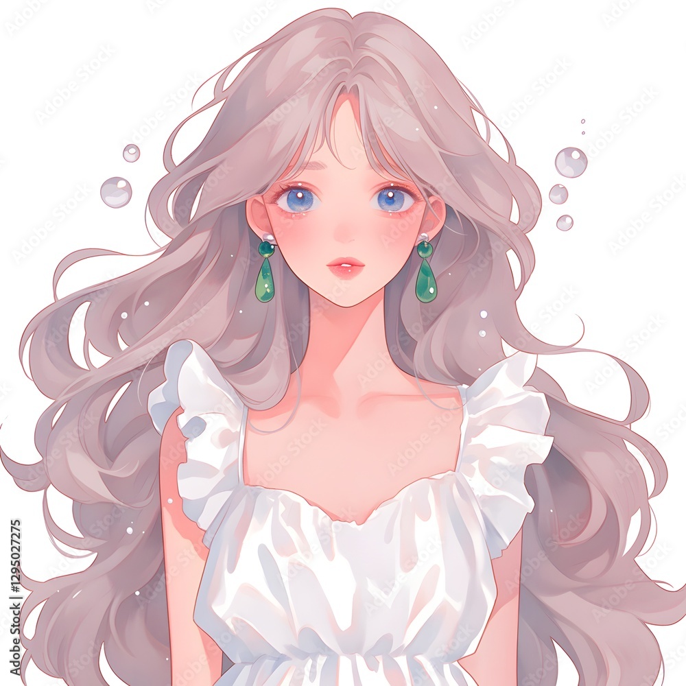 A beautiful mermaid watercolor illustration, generation AI A beautiful mermaid watercolor illustration, generation AI