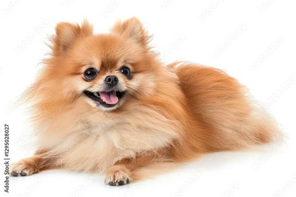 Ravishing Adorable Pomeranian Dog Portrait on White Isolated Background Ravishing Adorable Pomeranian Dog Portrait on White Isolated Background
