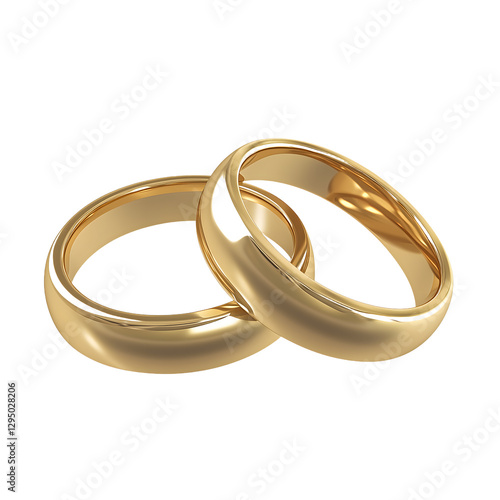Wallpaper Mural Golden wedding rings love symbol isolated on transparent background Torontodigital.ca