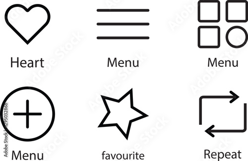 User interface icon set collection user, interface icon set collection., uI basic icon set fit for website, 
