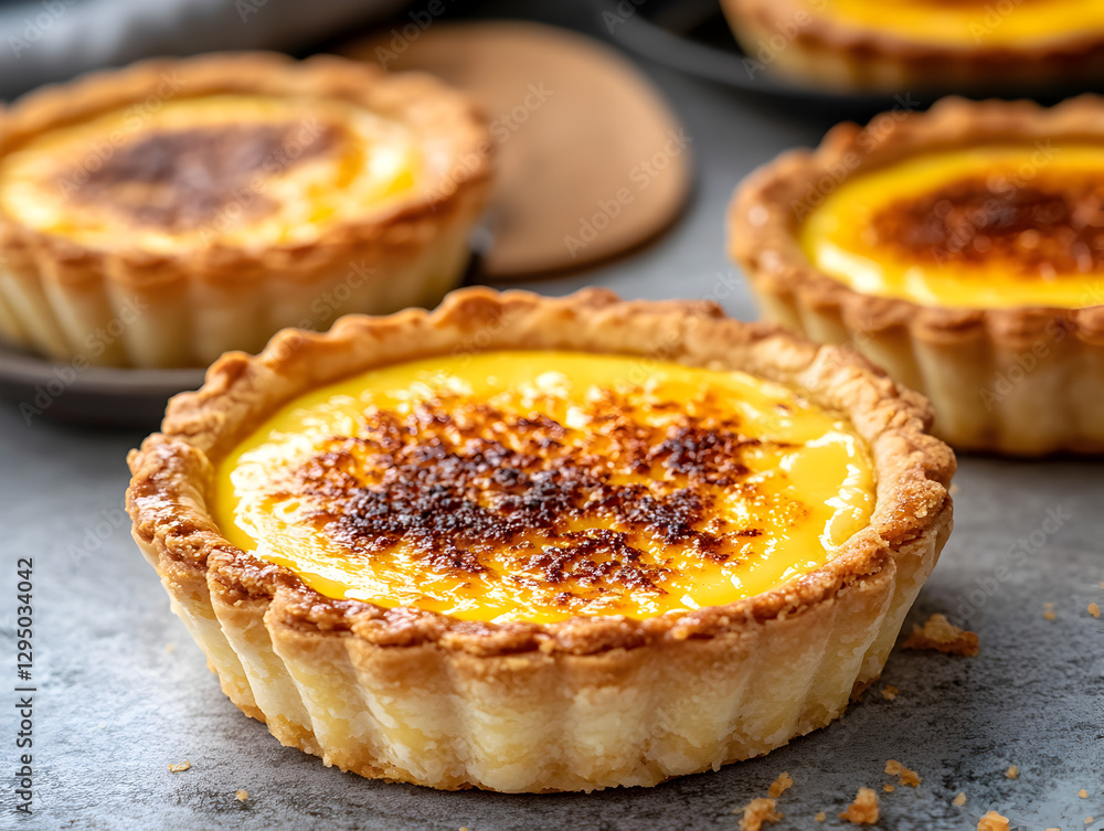 A silky Chinese egg tart with a flaky crust and golden custard filling. A silky Chinese egg tart with a flaky crust and golden custard filling.