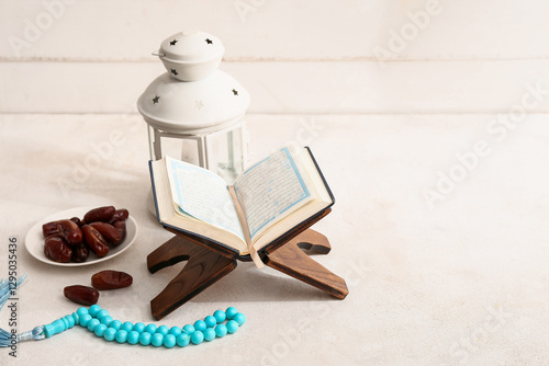 Koran, prayer beads, dates ...