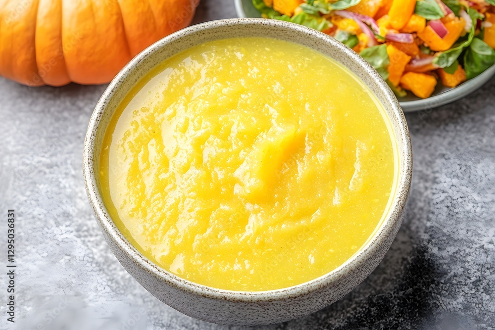 Creamy Pumpkin Soup Bowl Autumn Food Photography Creamy Pumpkin Soup Bowl Autumn Food Photography