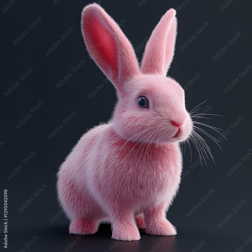 Obraz premium Cute Pink Rabbit